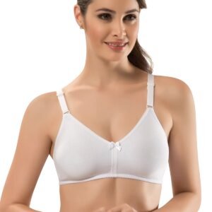 White cotton everyday bra on clean ecommerce background
