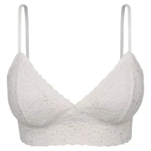 White lace bralette on clean ecommerce background